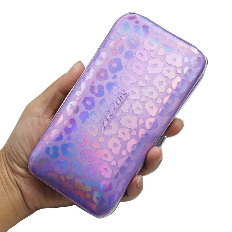 ZIZZON Nail Clippers Kit Manicure Pedicure Set with Holographic Case(Purple) - Image 2